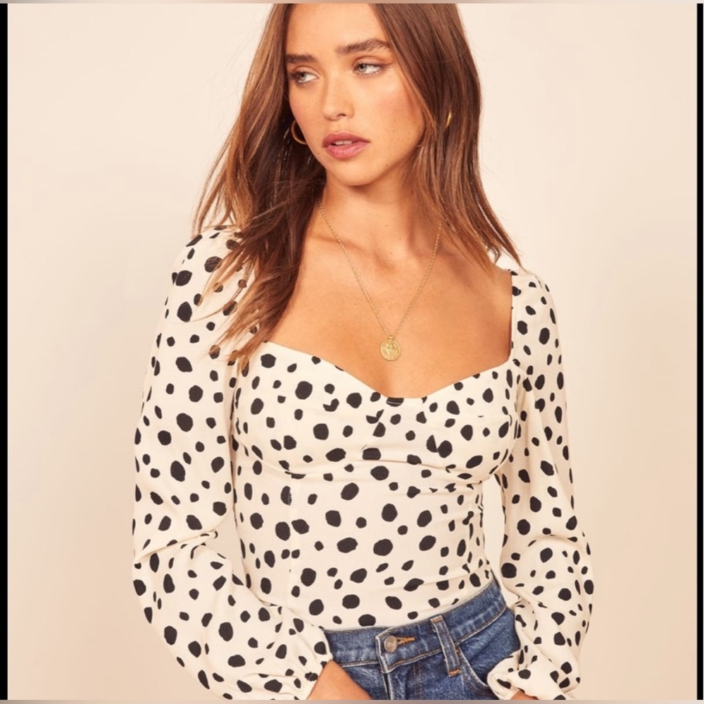EUC Reformation Reign Dalmation Long Sleeve Blouse